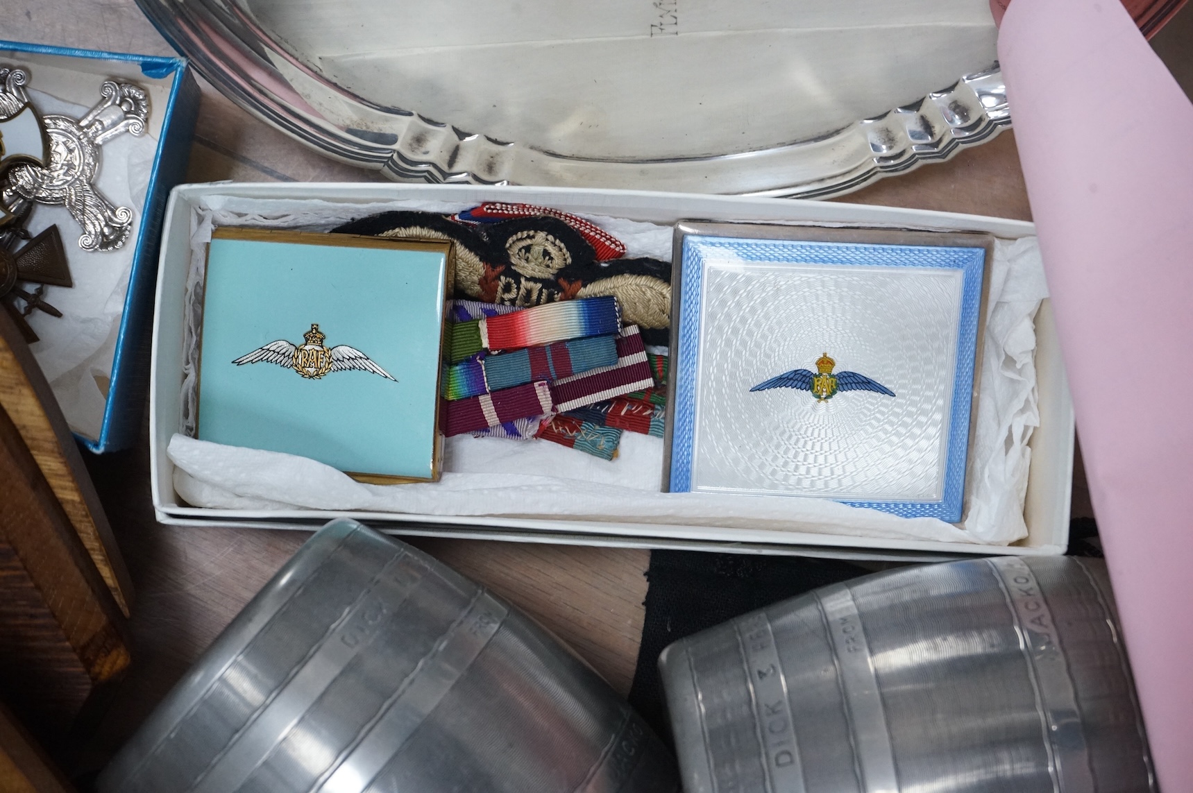 An RAF archive including a WWII DFC medal group awarded to Wing Commander Richard Douglas Speare, comprising; the Distinguished Flying Medal, Air Crew Europe Star, DSO dated 1944, 1939 to 1945 Star, 1939 to 1945 Medal, a